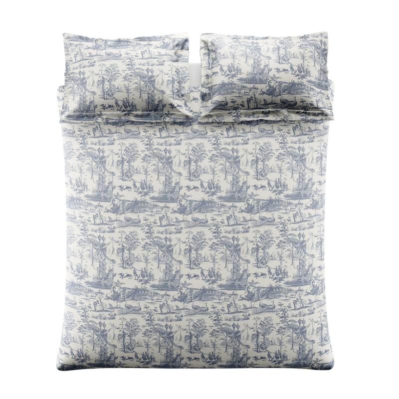 Набір постілі двоспальний з блакитним принтом BRAYSMITH TOILE DB 200*200, 50*75 set of-2 (Blue Chambray)